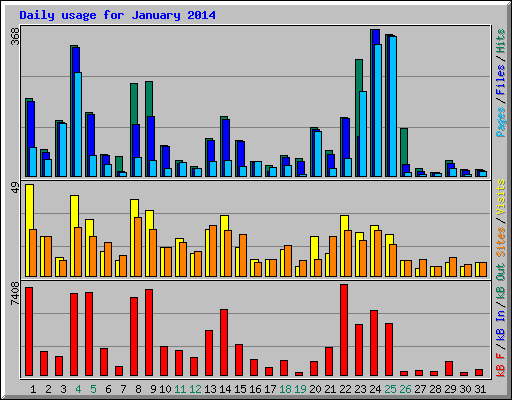 Daily usage for January 2014