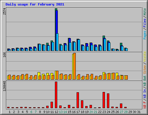 Daily usage for February 2021