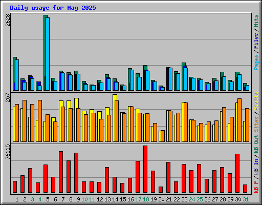 Daily usage for May 2025