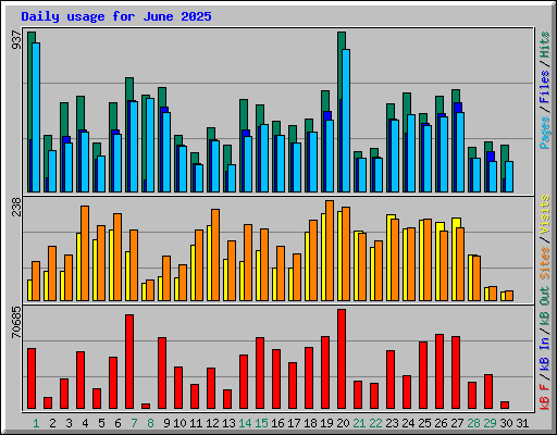Daily usage for June 2025
