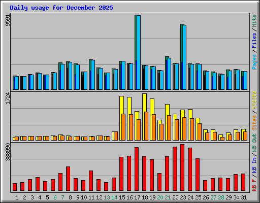 Daily usage for December 2025