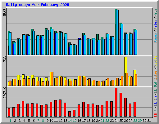 Daily usage for February 2026