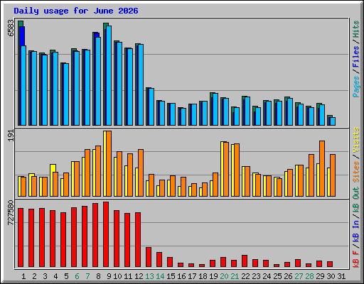 Daily usage for June 2026
