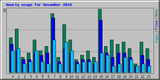 Hourly usage for December 2010