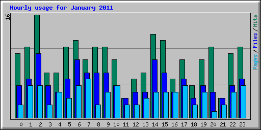 Hourly usage for January 2011