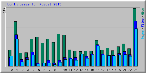 Hourly usage for August 2013