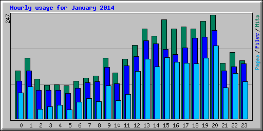 Hourly usage for January 2014