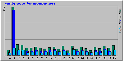 Hourly usage for November 2016