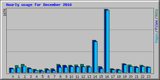 Hourly usage for December 2016