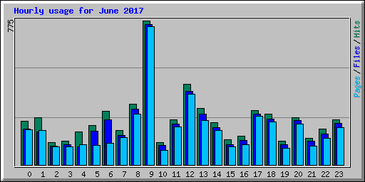 Hourly usage for June 2017