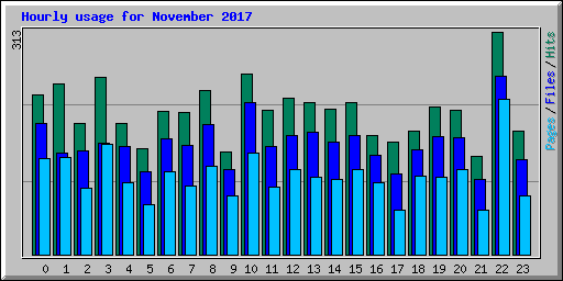 Hourly usage for November 2017