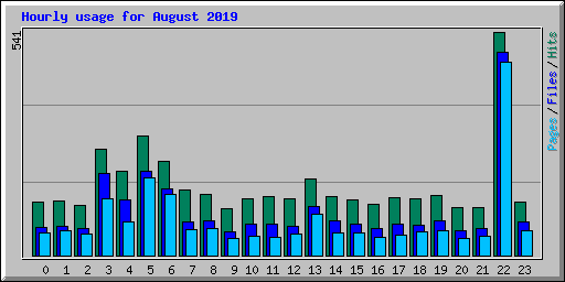 Hourly usage for August 2019