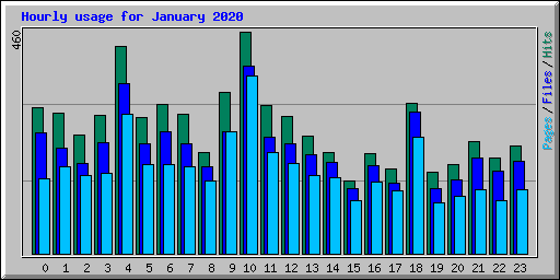 Hourly usage for January 2020