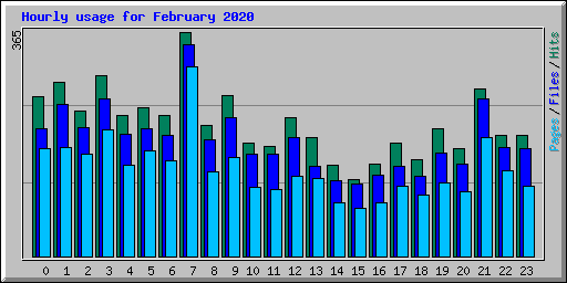 Hourly usage for February 2020