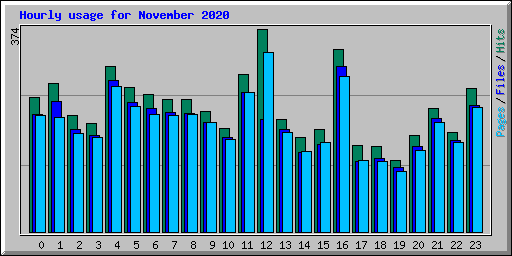 Hourly usage for November 2020