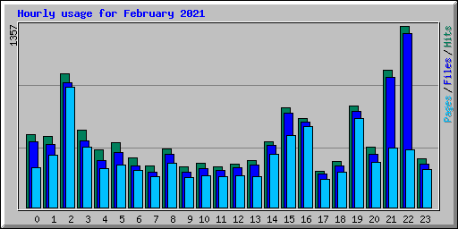Hourly usage for February 2021