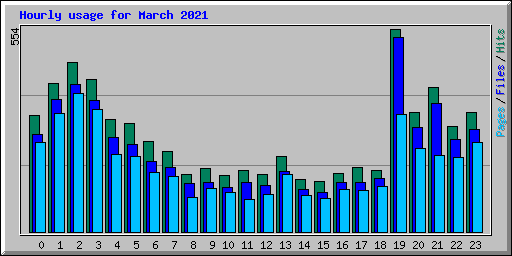 Hourly usage for March 2021