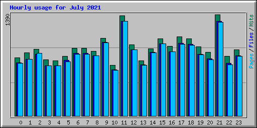 Hourly usage for July 2021