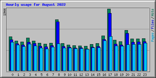 Hourly usage for August 2022