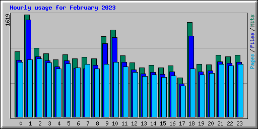 Hourly usage for February 2023