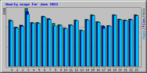 Hourly usage for June 2023