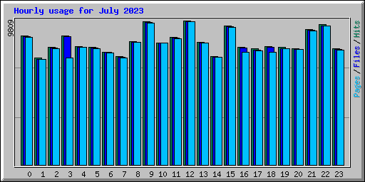 Hourly usage for July 2023