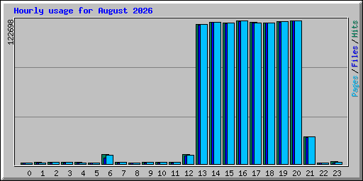 Hourly usage for August 2026